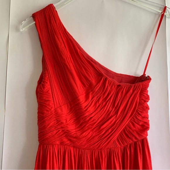 Tibi One shoulder Goddess Gown Ruched bodice Midi Dress - Picture 6 of 12